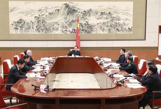 Chinese Premier Li Keqiang, also a member of the Standing Committee of the Political Bureau of the Communist Party of China (CPC) Central Committee, presides over a Friday meeting of the State Council leading group on the formulation of the draft plan of the 14th Five-Year Plan (2021-2025) for National Economic and Social Development in Beijing, capital of China, Oct. 30, 2020. Chinese Vice Premier Han Zheng, also a member of the Standing Committee of the Political Bureau of the Communist Party of China Central Committee, attended the meeting. (Xinhua/Pang Xinglei)